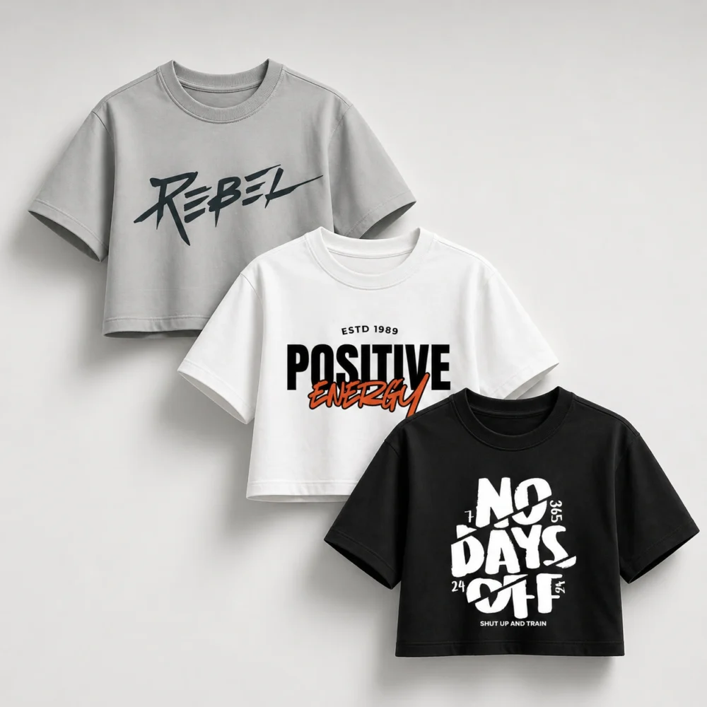 Girls Graphic Printed croptop Combo Pack 3 – Trendy Cotton Croptop wear | Casual & Comfortable Wear
