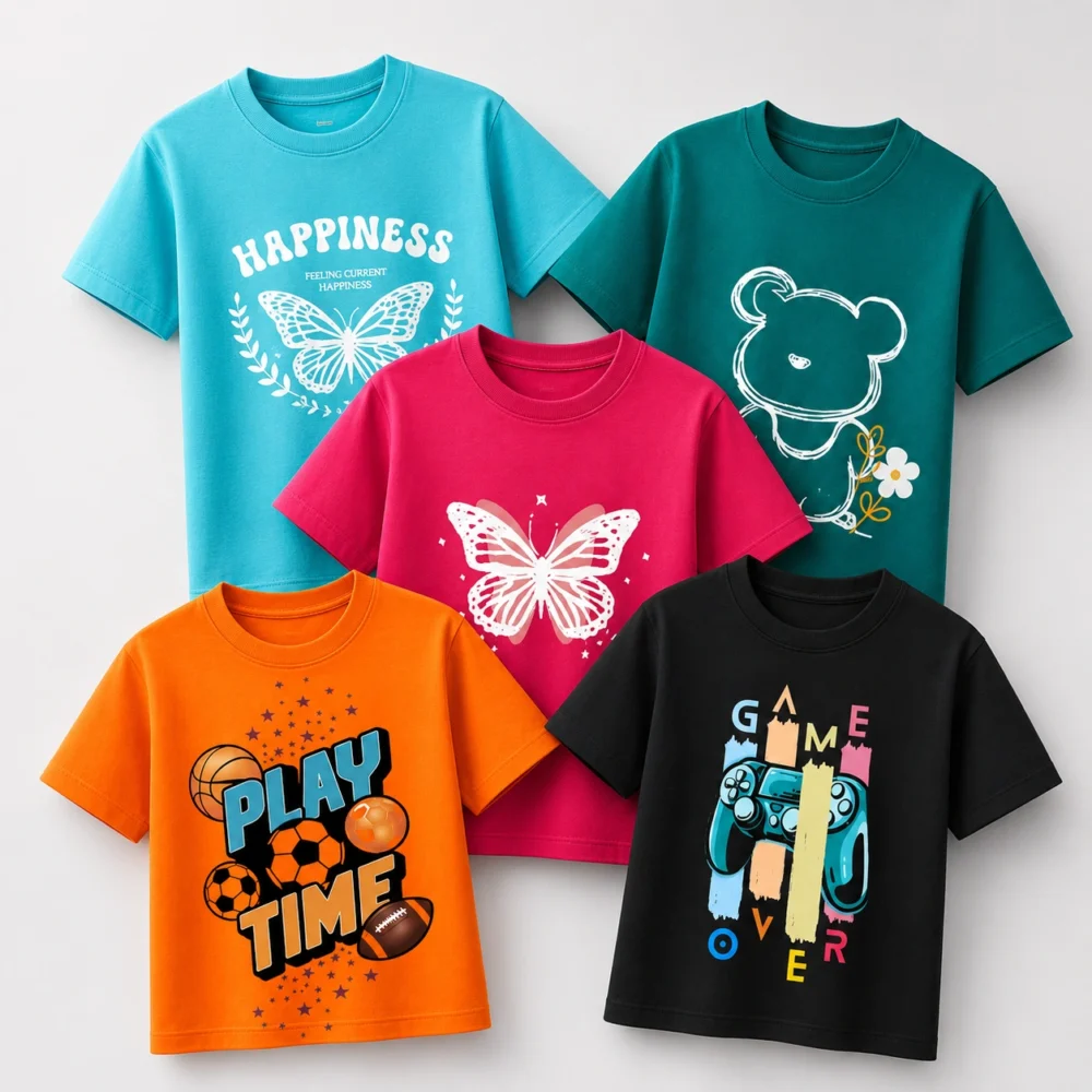 Kids Printed Cotton T-Shirts Collection | Trendy Graphic Tees for Boys & Girls