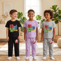 Regular Pant Set 3 (Cotton) – Marvel Avengers Kids Printed T-Shirt & Pant Set